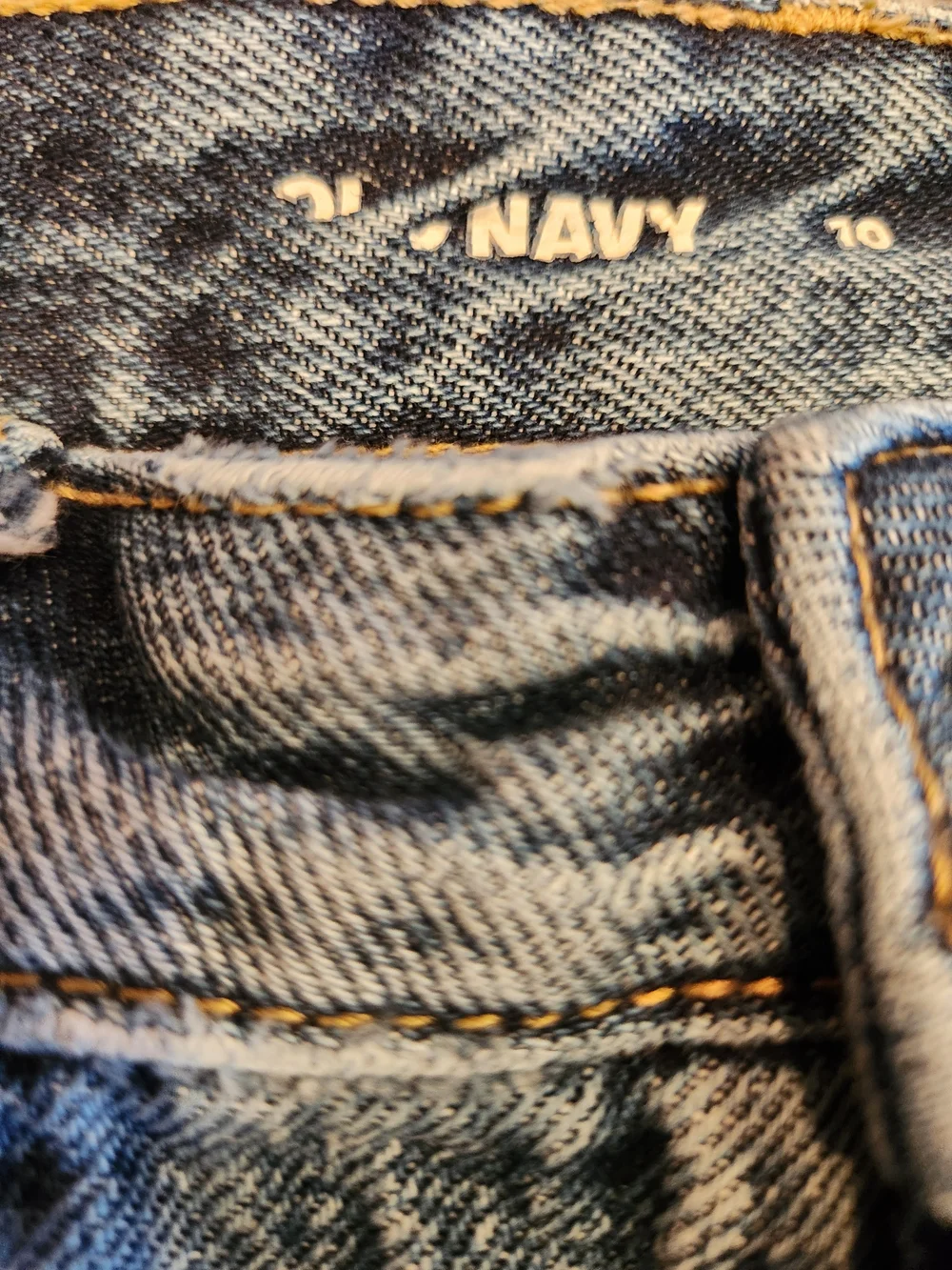 Old Navy Extra High Waisted Button Fly OG Straight Patchwork Jeans Size 10 Taper - Picture 11 of 15